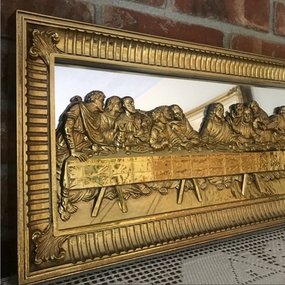 Vintage Last Supper Gold 3D Mirror‼️FINAL SALE - Picture 2 of 10